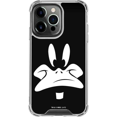 Looney Tunes Daffy Duck Plain Black and White iPhone 16 Pro Clear Case